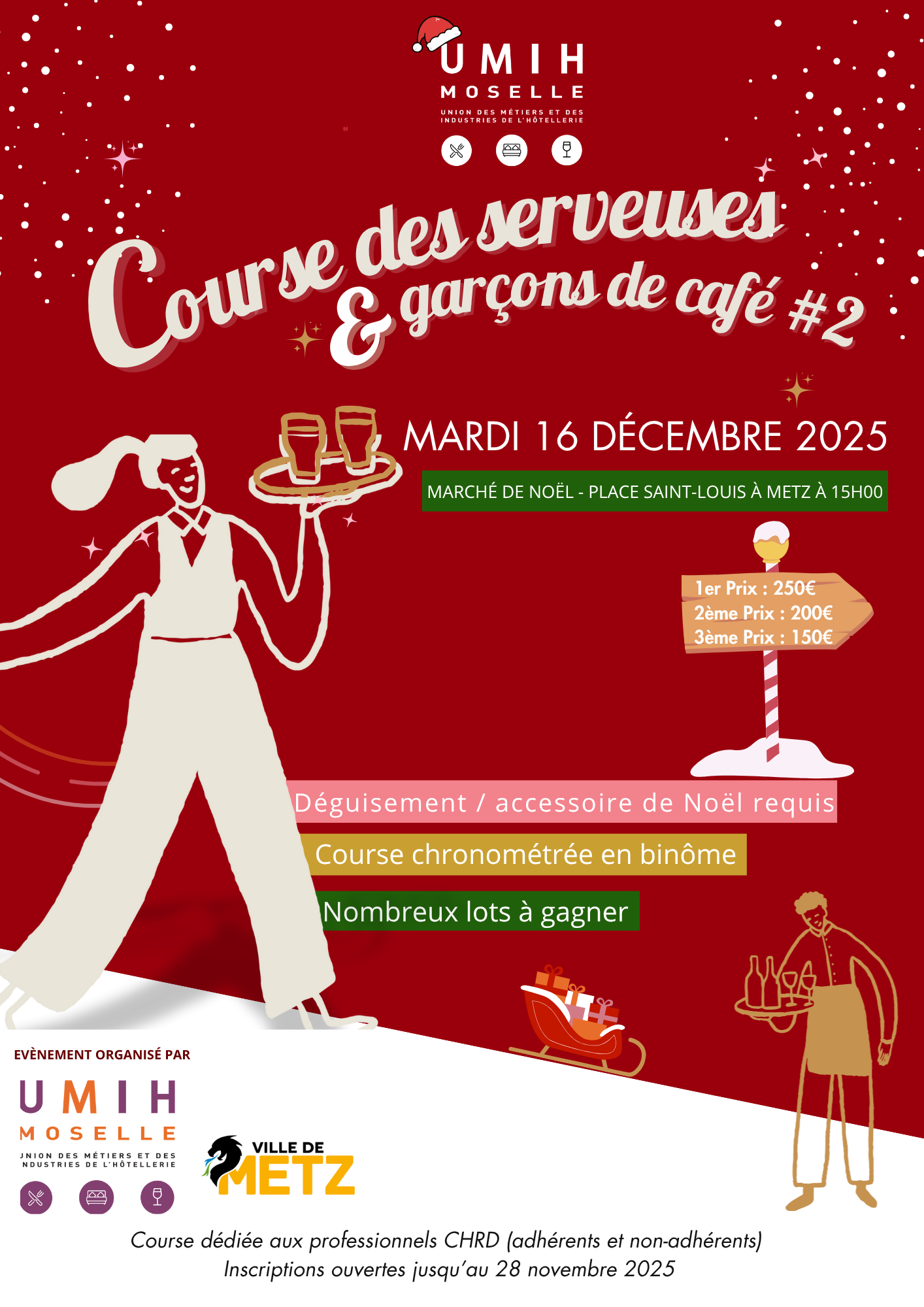 Course des Serveuses et Garçons de café #2 de Noël à Metz